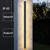 Modern long-strip outdoor LED wall light with a slim black housing for architectural exterior lighting