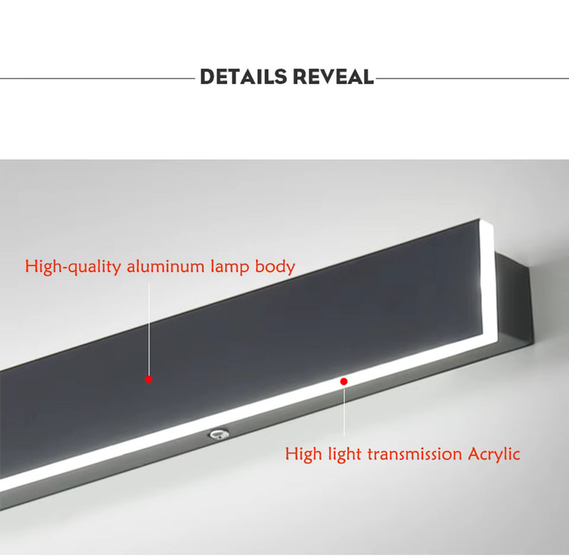 IP65 long-strip LED wall light designed for weather-resistant installation on patios, porches, garages and building facades