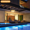 Weather-resistant solar pendant lighting system with an outdoor solar panel designed to power the indoor hanging lamp