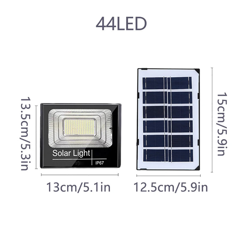 IP67 solar LED spotlight designed for weather-resistant outdoor lighting around gardens, patios and building exteriors