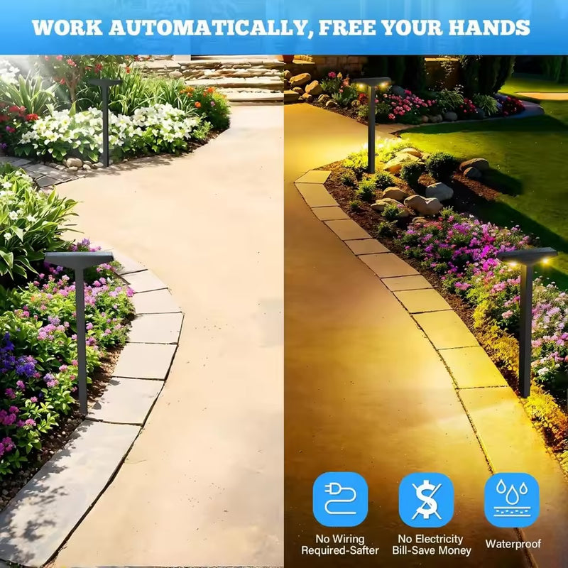 lampes solaires de chemin 50 lumens | étanchéité ip65 | éclairage d'accentuation idéal pour jardin, pelouse, terrasse et aménagement paysager - NoxLumin - 9