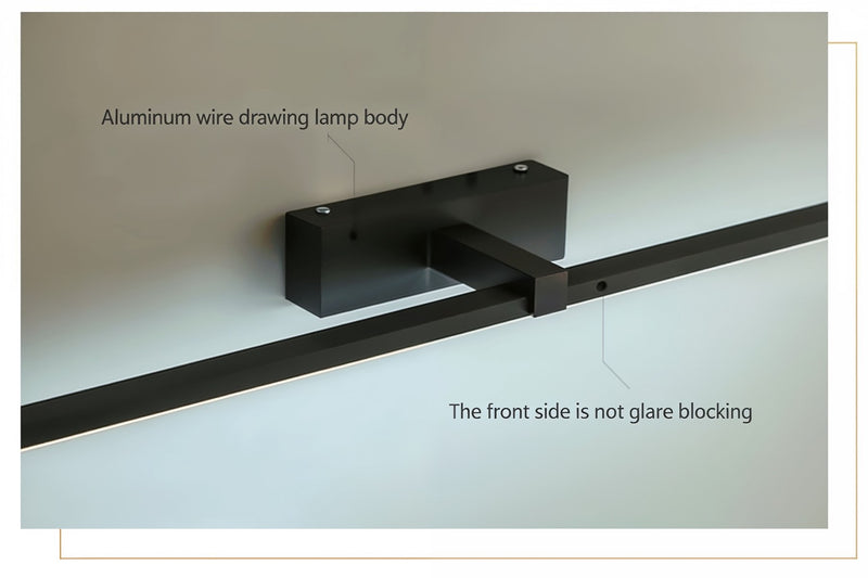 LED mirror light providing bright, even illumination across a bathroom vanity and mirror area
