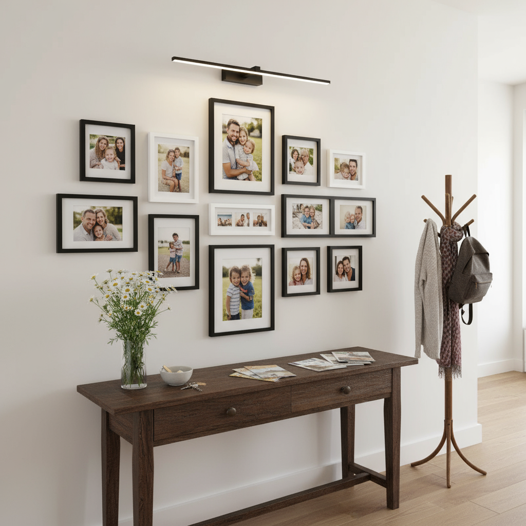 LED wall light illuminating gallery wall | NoxLumin