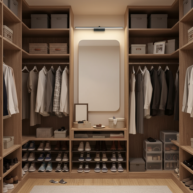LED wall light in walk-in closet | NoxLumin