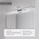 Diagrama de dimensiones de la luz LED negra de 100 cm para espejo de baño, potencia 18 W