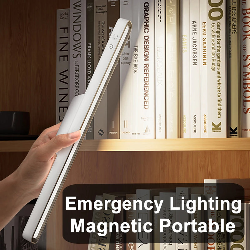 Magnetic LED bar lamp used as soft bedside or reading illumination with a compact wall-mounted design