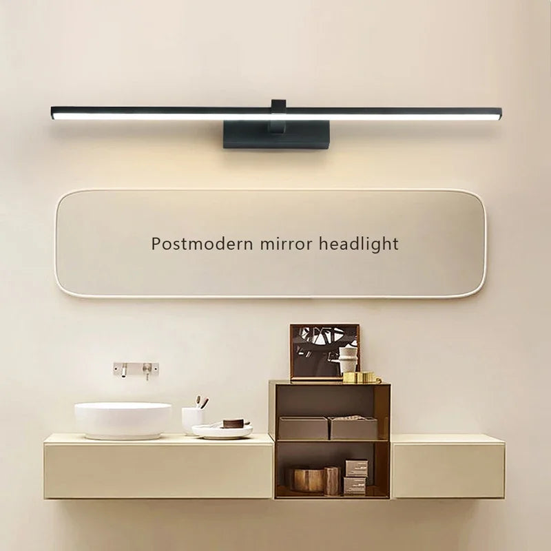 Luz LED moderna y delgada para espejo, montada en pared, para tocador de baño y maquillaje