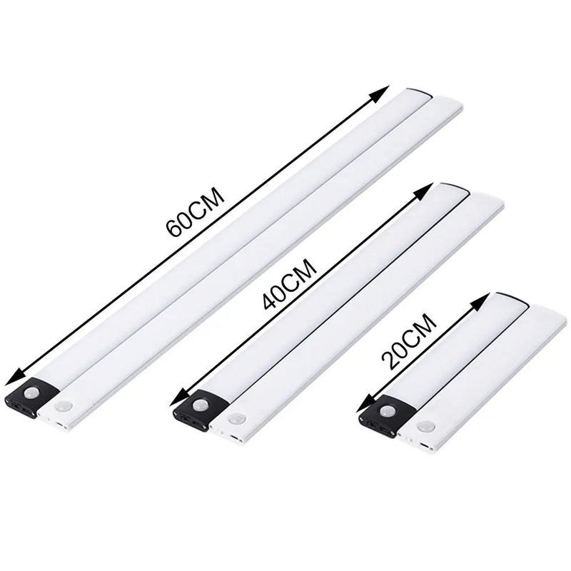 Rechargeable motion sensor cabinet light demonstrating three selectable white-light color temperatures