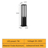 Baliza LED exterior negra de altura media para senderos, patios y paisajes residenciales