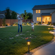 Playing catch in backyard