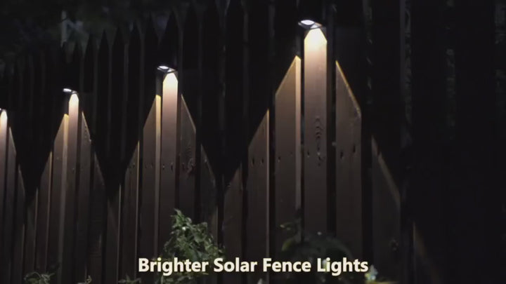 Solar Fence Lights Outdoor, RGB &amp; Warm White LED Wall Lights 60LM, 10+ Hours Auto On/Off, IP65 Waterproof Decorative Lighting for Garden, Patio &amp; Yard | NoxLumin