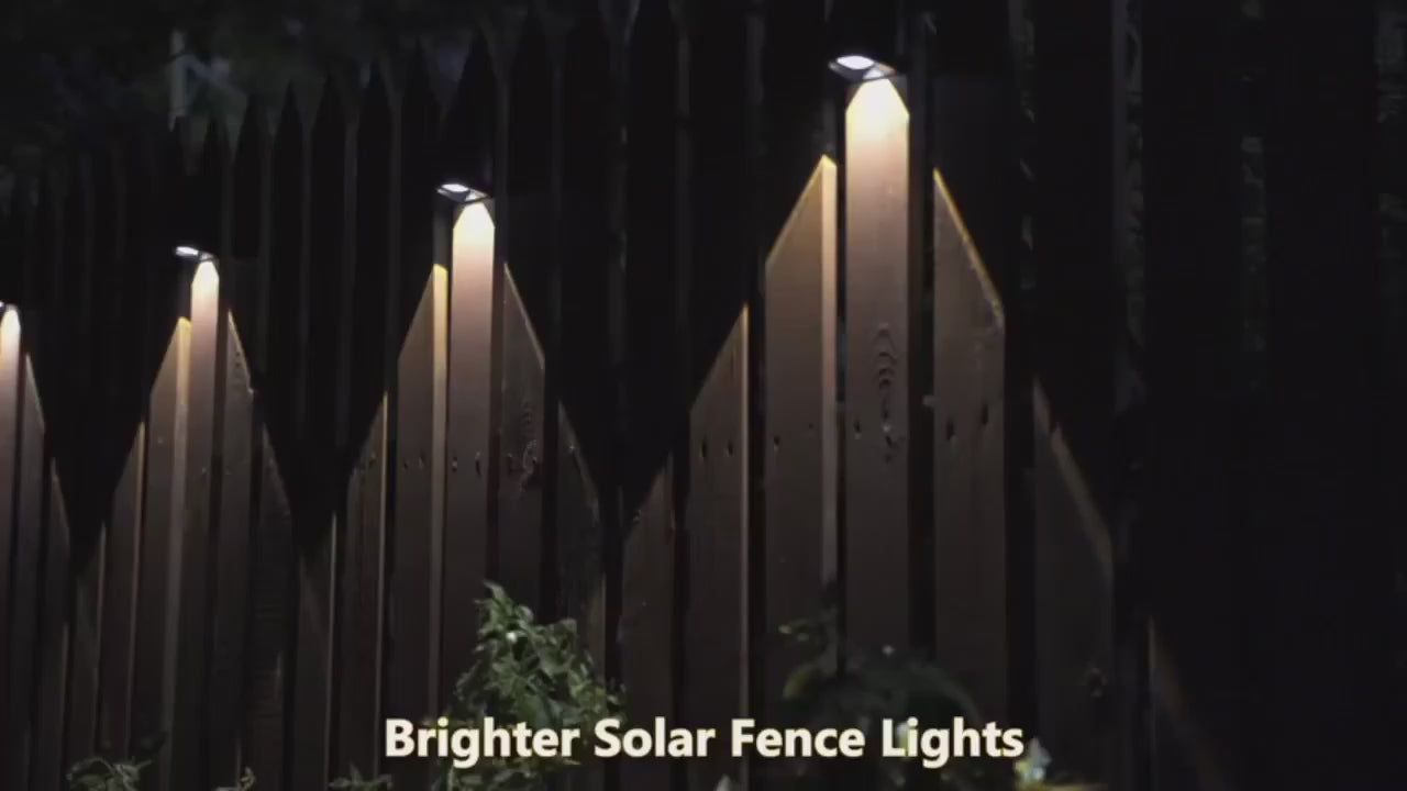 Solar Fence Lights Outdoor, RGB & Warm White LED Wall Lights 60LM, 10+ Hours Auto On/Off, IP65 Waterproof Decorative Lighting for Garden, Patio & Yard | NoxLumin