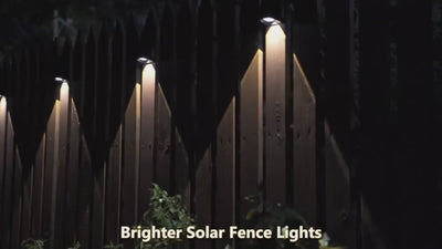 Solar Fence Lights Outdoor, RGB & Warm White LED Wall Lights 60LM, 10+ Hours Auto On/Off, IP65 Waterproof Decorative Lighting for Garden, Patio & Yard
