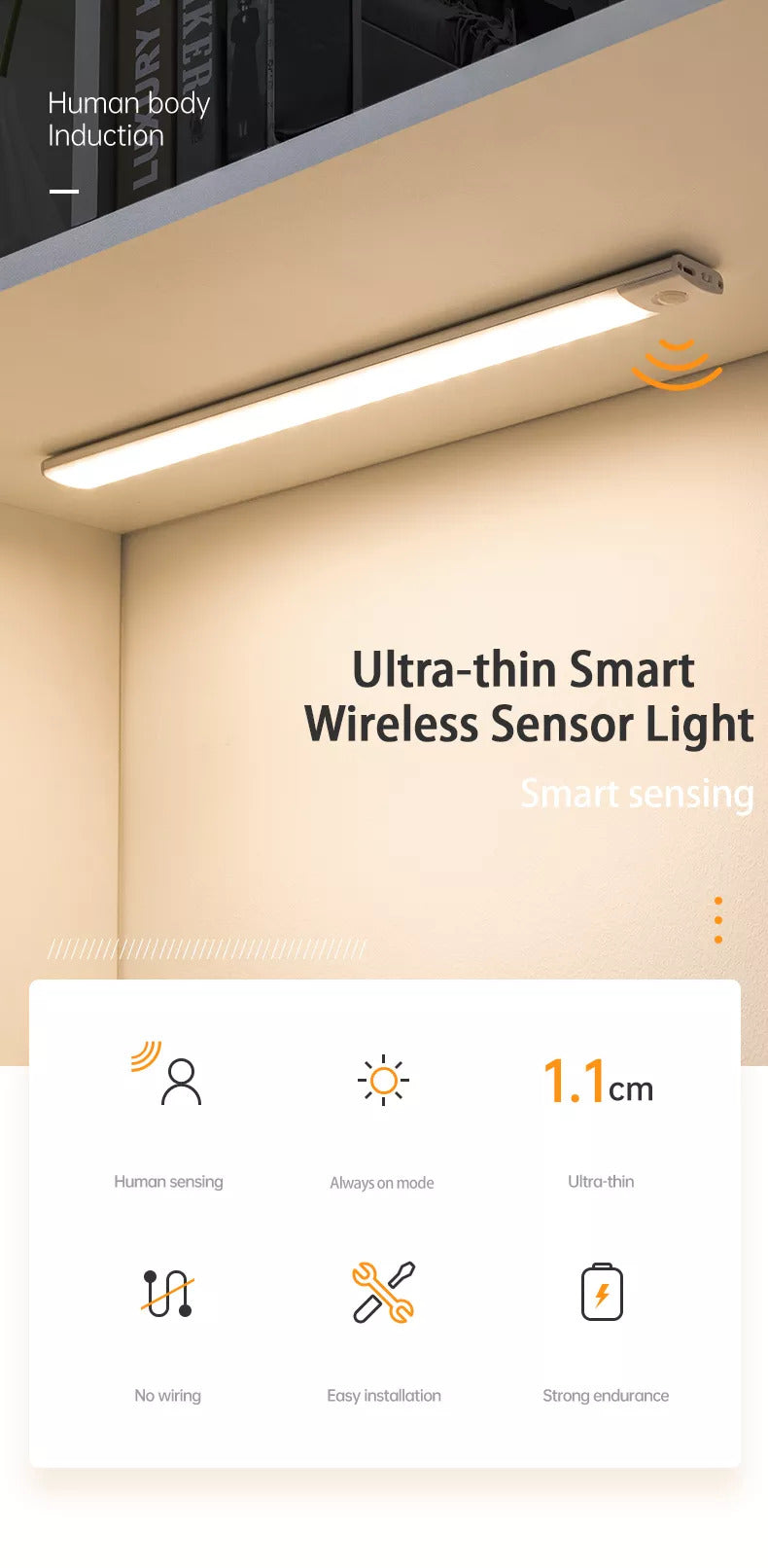 Lyoveu Wood Stick Sensor Light, Motion Sensor Night Light, Intelligent Lyoveu Wood Stick Sensor Light, Motion Sensor Night Light, Intelligent