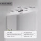 Diagrama de dimensiones de la luz LED negra de 80 cm para espejo de baño, potencia 15 W