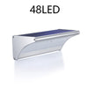 Variante argentée à 48 LED de l’applique solaire à détecteur de mouvement avec panneau lumineux LED plus grand