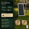 30 m Smart Solar COB-Lichtschlauch-Set mit zwei 15-m-Rollen, Solarpanel, 1-zu-2-Verteiler, Kabel und Fernbedienung