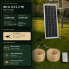 40 m Smart Solar COB-Lichtschlauch-Set mit zwei 20-m-Rollen, 350 × 700 mm Solarpanel, Verteiler und Fernbedienung