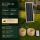 Kit de luz de cuerda Smart Solar COB de 40 m con dos rollos de 20 m, panel solar de 350 × 700 mm, divisor y control remoto