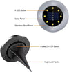 Solar disk pathway light shown with its removable ground stake for quick installation in lawns, flower beds and pathway edges