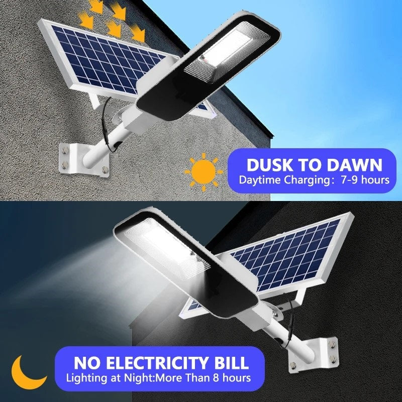 Foco solar de alta luminosidad con amplia cobertura para garajes, jardines, patios y tejados