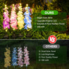 27-inch solar delphinium flower light product view showing the tall floral stem, illuminated blossoms and outdoor ground stake