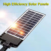 Solar outdoor light feature graphic illustrating automatic dusk-to-dawn operation after daytime charging