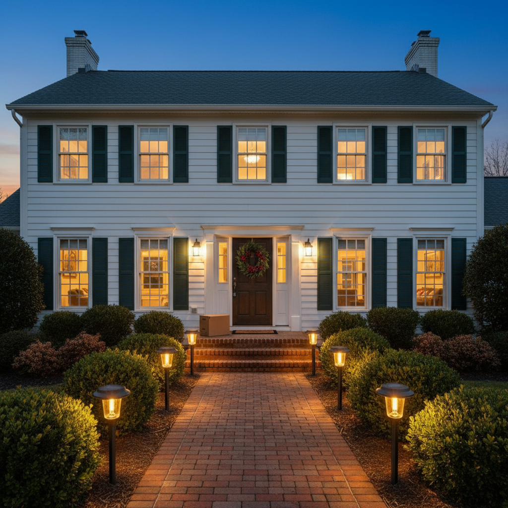 Solar lights at front entrance | NoxLumin