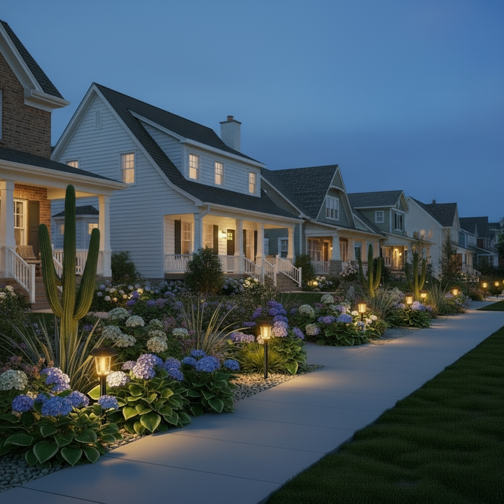 Solar Garden Lights Outdoor, 800mAh 30LM Super Bright LED Landscape Lighting with Auto On/Off for Walkway, Patio, Lawn | NoxLumin