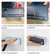 Solar outdoor motion light installation graphic showing wall placement for effective security illumination coverage