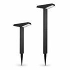 Luz solar negra de camino con cabezal moderno y estaca como iluminación decorativa para jardines y senderos
