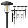 Varias luces solares de camino en conjunto para bordear senderos, césped y límites del jardín