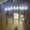 Set of solar pathway lights arranged for outdoor landscape use along garden paths, lawns and patio borders