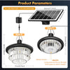Solar pendant lamp feature graphic showing adjustable color temperature from warm 2700K to cool 6000K illumination