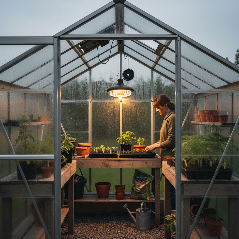 Solar Pendant Light in Greenhouse | NoxLumin