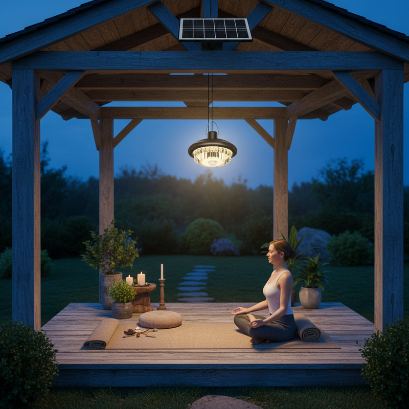 Solar Pendant Light in Meditation Space | NoxLumin