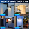Weatherproof solar security light shown for year-round outdoor mounting on walls, fences, patios and entrances