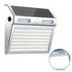 Luz solar de seguridad con sensor de movimiento montada en pared exterior para iluminar sin cables puertas, senderos y zonas de servicio