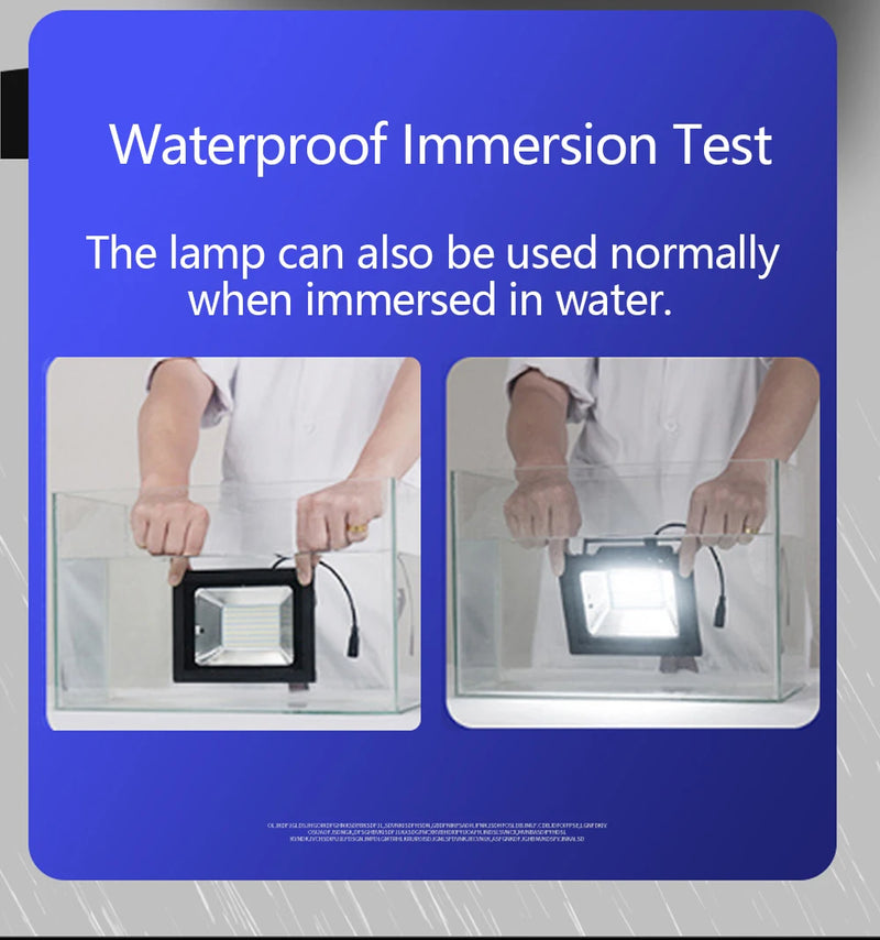 Outdoor solar spotlight product graphic showing available LED lamp configurations for different brightness requirements
