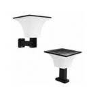 Solar light shown with wall-mount and pillar-top mounting configurations