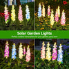 Waterproof solar delphinium flower light designed for outdoor garden beds, lawns and pathway borders